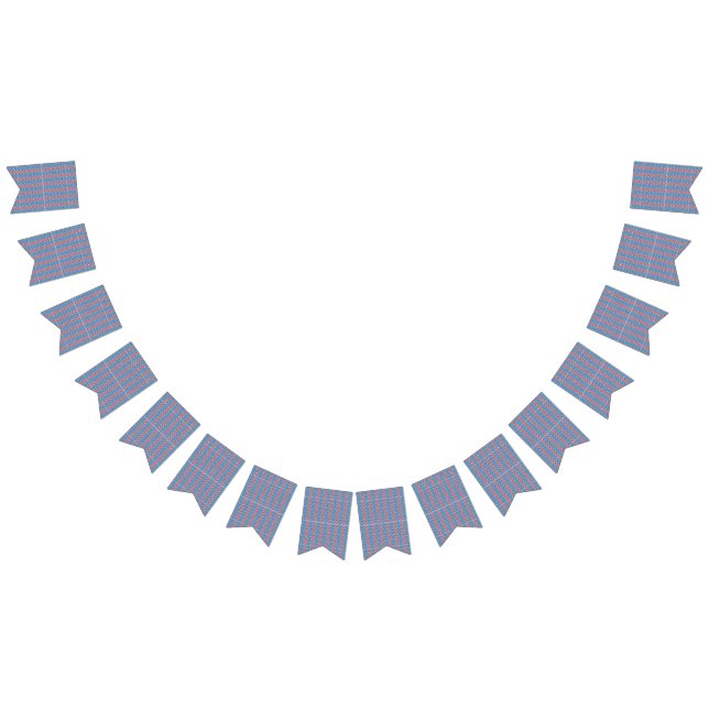 a blue background with red and white designs bunting flags (All)