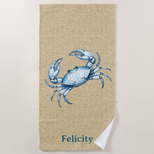 A Blue Crab Beach Towel (Front)