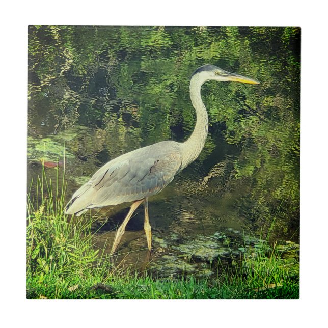 A blue heron tile (Front)
