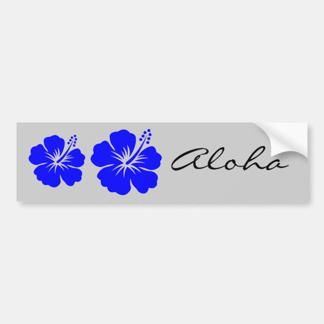 A blue hibiscus flower bumper sticker (Front)