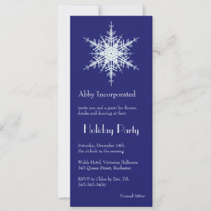 A Blue Holiday Snowflake Invitation