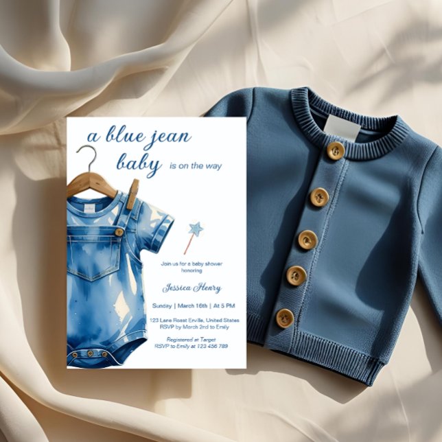 A Blue Jean Baby Denim Baby Shower Invitation (Creator Uploaded)