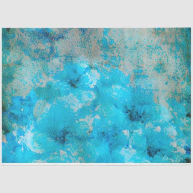 A Blue Shabby Chic Ephemera Design Series 11 Tissue Paper (Front)