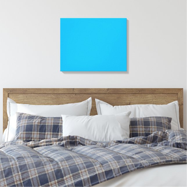 A blue square centred on a white background, crea canvas print (Insitu(Bedroom))