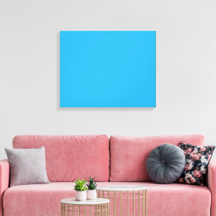 A blue square framed by a white border, presenting canvas print