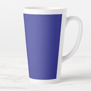 a blue wall with a clock on it latte mug