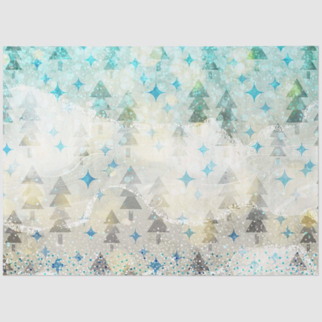 A Blue Winter Grunge Series Design 1 Tissue Paper (Front)