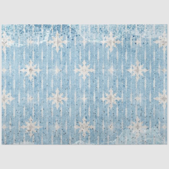 A Blue Winter Grunge Series Design 5 Tissue Paper (Front)
