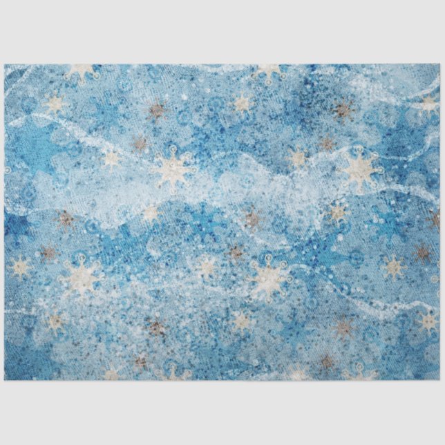 A Blue Winter Grunge Series Design 6 Tissue Paper (Front)