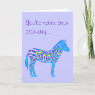 A Blue Zebra Dots Never Ordinary Worlds Best Mom Card