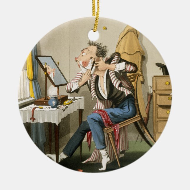 A Blunt Razor, pub. by Hunt, 1827 (coloured etchin Ceramic Ornament (Front)