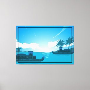 A Boat in The Sea Canvas Print