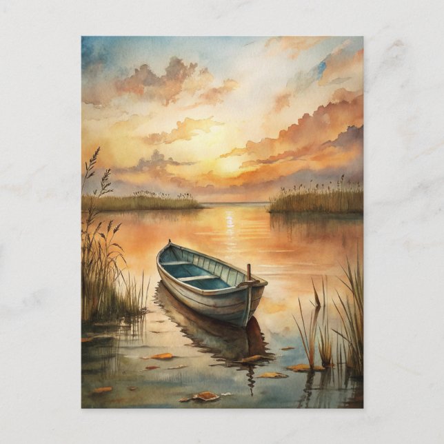 A Boat on the Lake Postcard (Front)