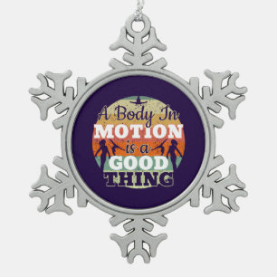 A Body in Motion - Girls Gymnastics Mindset  Snowflake Pewter Christmas Ornament