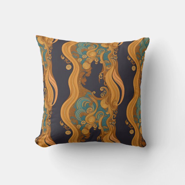 a bohemian pattern of elephants throw pillow (Front)