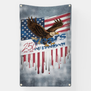 A bold, distressed illustration of a eagle banner