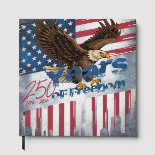 A bold,  illustration of an American symbol Guest Book