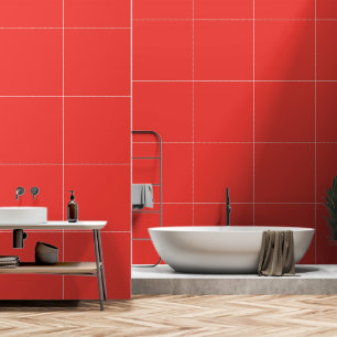 A bold red square surrounded by a crisp white bord wallpaper