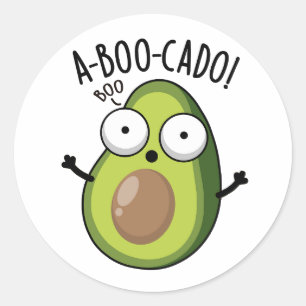 A-boo-cado Funny Avocado Scare Puns Classic Round Sticker