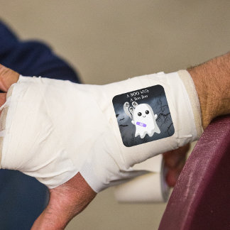 A BOO with a Boo Boo Halloween Ghost Square Sticker