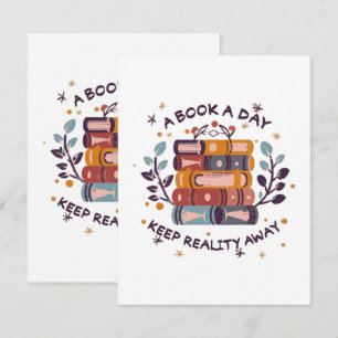 A book a day keep reality away enclosure card