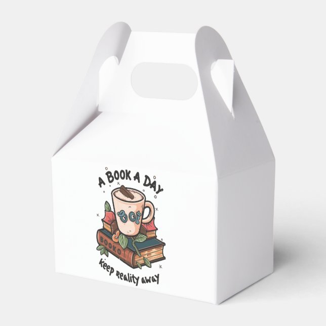 A book a day keep Reality away Favor Box (Front Side)