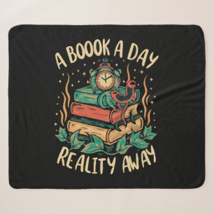 A book a day keep Reality away Sherpa Blanket