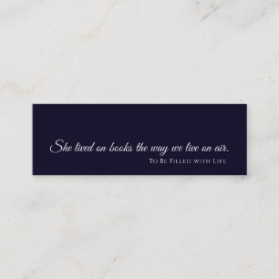 A Book is a Dream   Modern Blue Bookmark Design Mini Business Card