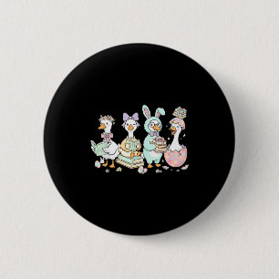 A bookish goose bunny easter day reading book 2 inch round button