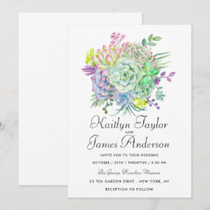 A bouquet of cacti - Wedding Invitation