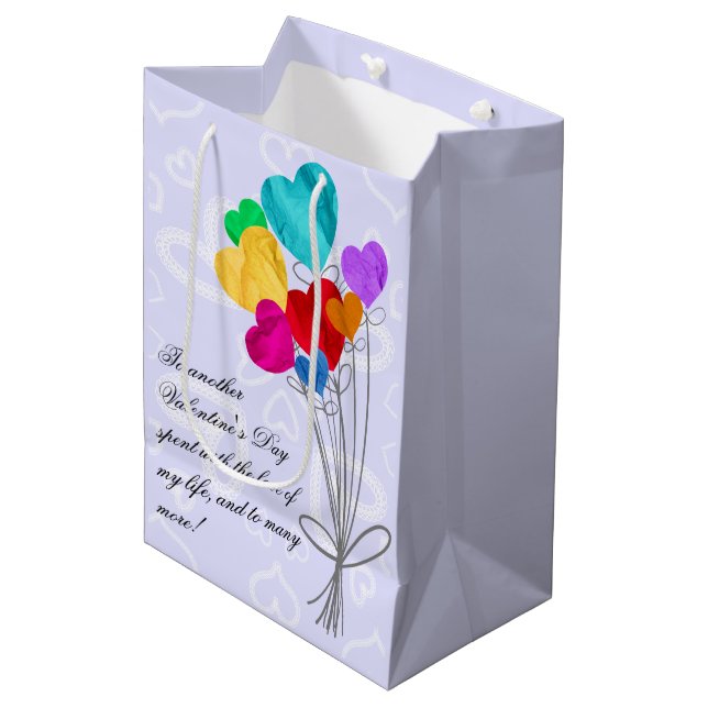 A bouquet of heart paper balloons medium gift bag (Front Angled)