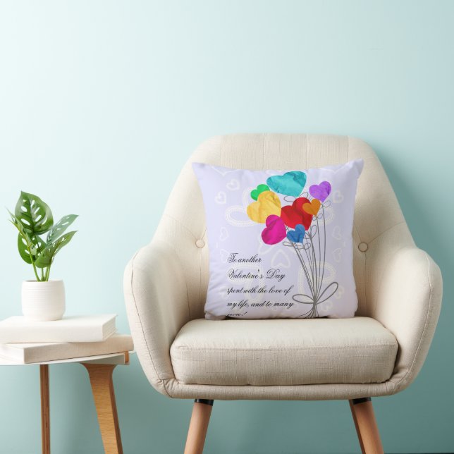 A bouquet of heart paper balloons  throw pillow (Chair)