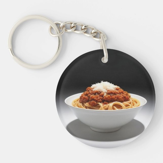 A Bowl of Spaghetti Bolognese Keychain (Front)