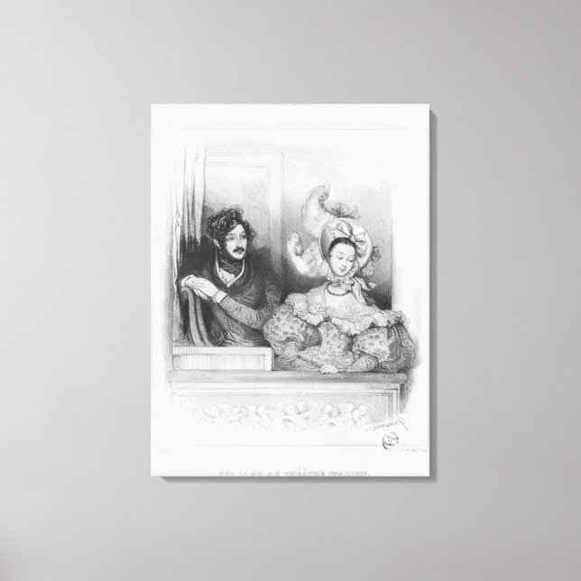 A box at the Theatre Italien, engraved by Frey Canvas Print (Front)