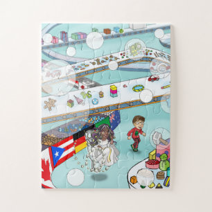 A boy, a wheelchaired Tooth Fairy, and toys Jigsa Jigsaw Puzzle