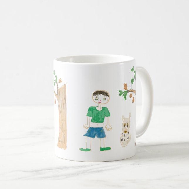 a boy and a dog mug (Front Right)