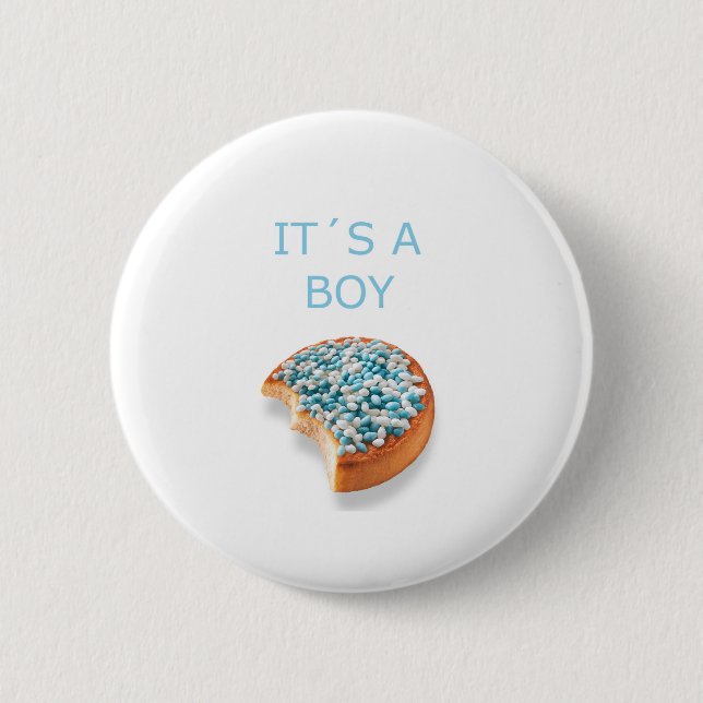 .a boy is born 2 inch round button (Front)