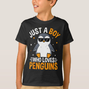 A Boy Loves Penguins Wildlife Polar Animal T-Shirt