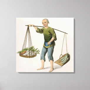 A Boy with Vegetables, plate 54 from 'The Costumes Canvas Print