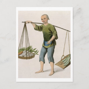 A Boy with Vegetables, plate 54 from 'The Costumes Postcard