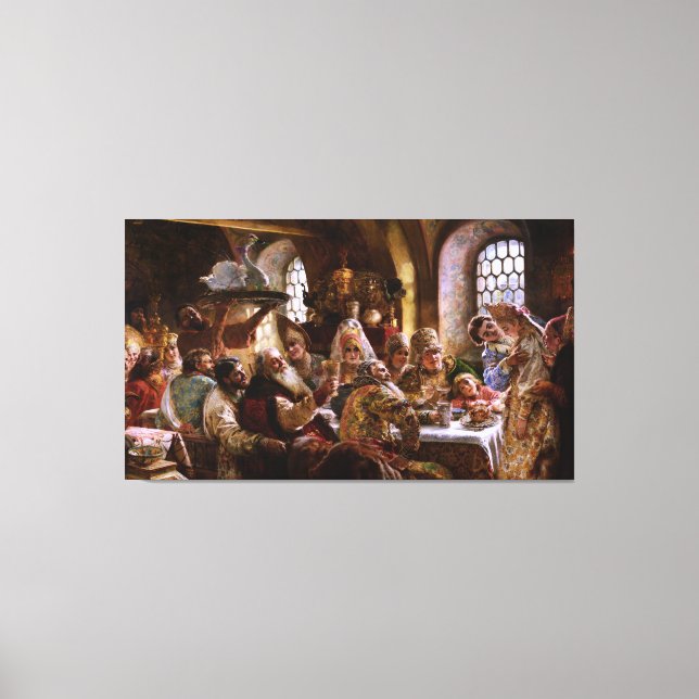 A Boyar Wedding Feast by Konstantin Makovsky Canvas Print (Front)