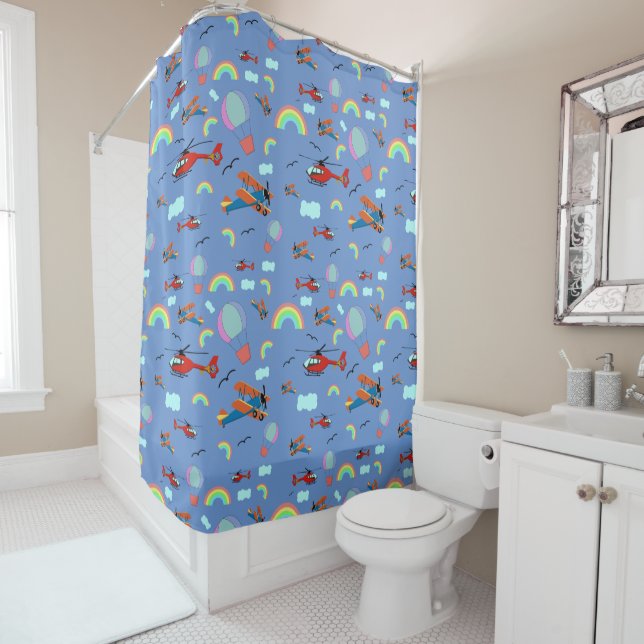 A Boys Flying Pattern on Blue (In Situ)