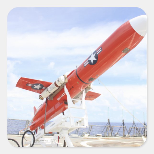 A BQM-74E Chukar drone ready for launch Square Sticker (Front)