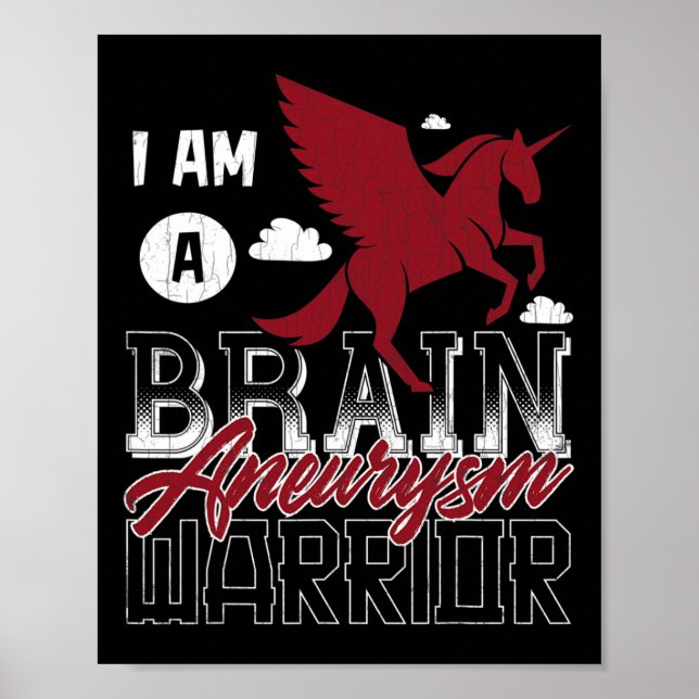A Brain Aneurysm Warrior Awareness Support Graphic Poster (Front)