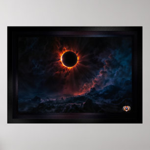 A Breathtaking Solar Eclipse AI Art by Xzendor7 Poster