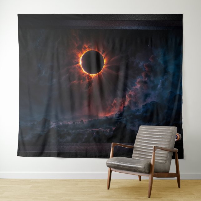 A Breathtaking Solar Eclipse AI Art by Xzendor7 Tapestry (In Situ (Horizontal))