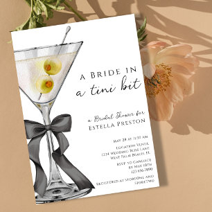 A Bride in a Tini Bit Dirty Martini Bridal Shower Invitation