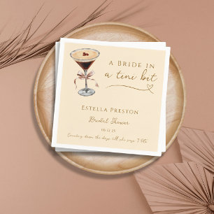 A Bride In a Tini Bit Heart Martini Bridal Shower Napkin
