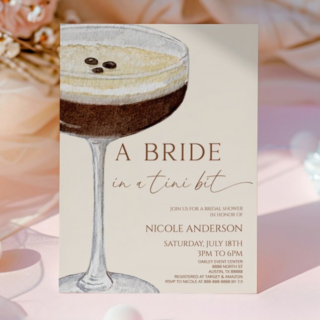 A Bride In A Tini Bit Martini Bridal Shower Invitation (Creator Uploaded)