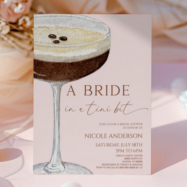 A Bride In A Tini Bit Martini Bridal Shower Invitation (Creator Uploaded)
